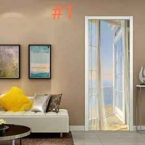 Deceptive Decorative door stickers "On the ocean" size H=78,74" W=15,16"